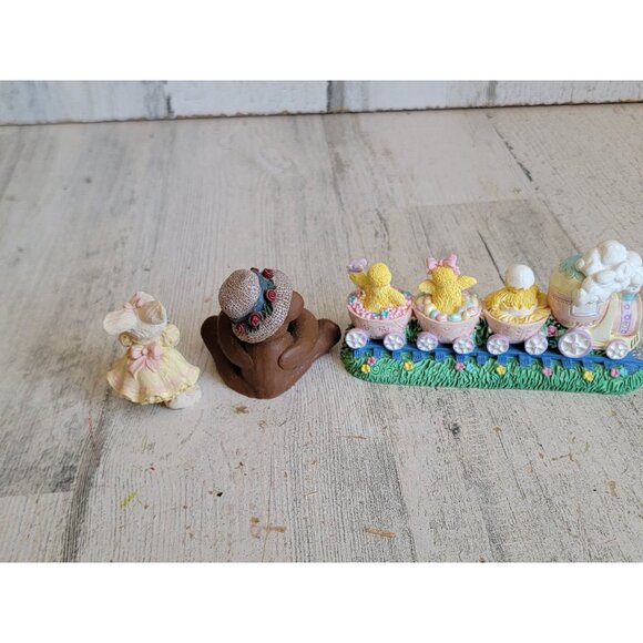 Variety Easter train chick bear eggs Village accessory Decor spring - Picture 6 of 7